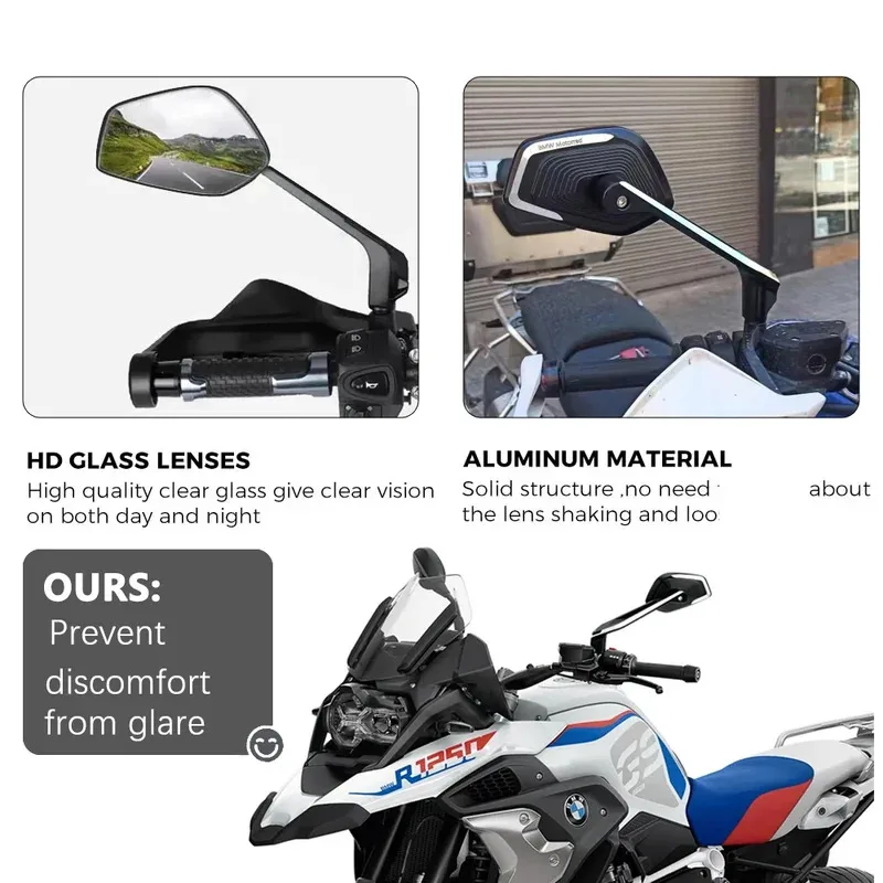 

Rearview Mirror For BMW R1300GS R1250GS ADV S1000XR F900R/XR F850GS F750GS G310GS R1200GS F900GS R1250R/RS Side Rear View Mirror