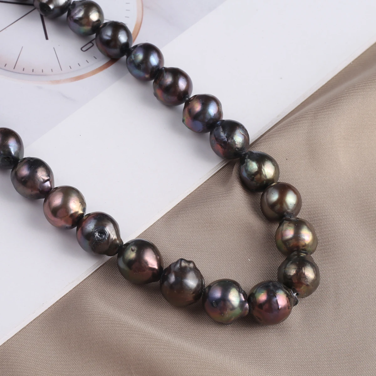 Natural Freshwater Black Pearl Irregular Shape Circular Beaded Pearl Jewelry Making DIY Necklace Bracelet Accessories 36CM