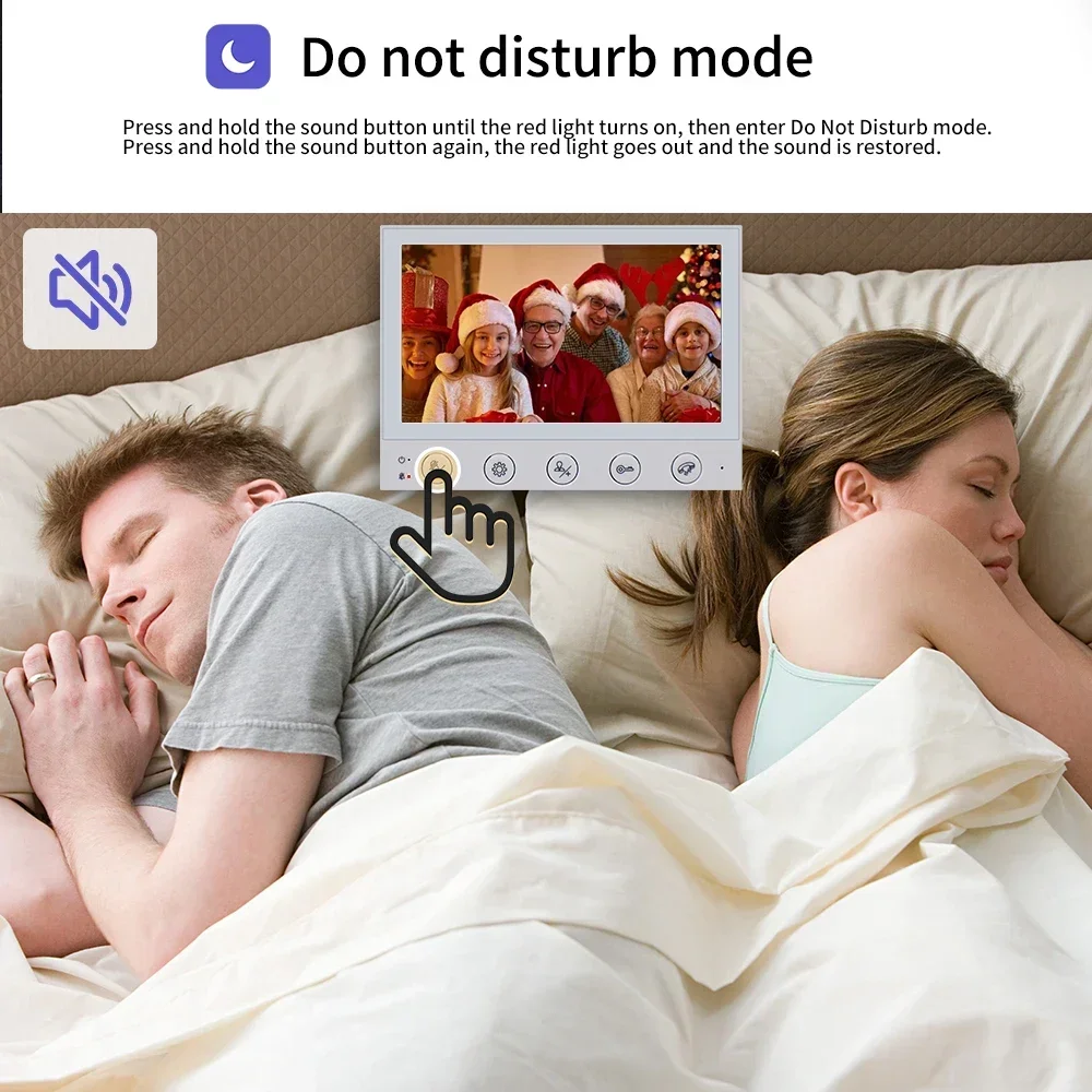 Anjielo 7 Inch Home Video Intercom System Kit Outdoor Doorbell with Camera Infrared Night Vision Waterproof Doorbell