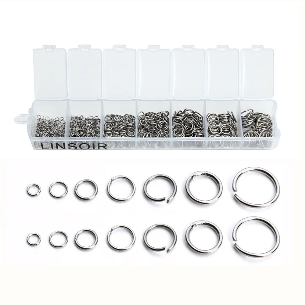 1Box 3-10mm Stainless Steel Open Jump Rings Split Rings Link Loop Connectors For DIY Jewelry Making Crafts Necklace Accessories image 3