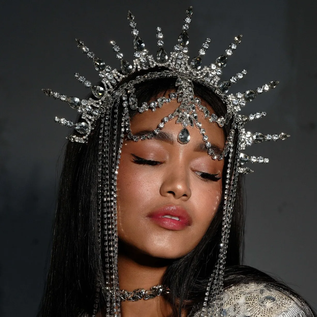 

Luxury Tassel Hair Chain, Ethnic Style, Simple Rhinestone Headdress, Stage Performance Hair Accessories, Female Gold