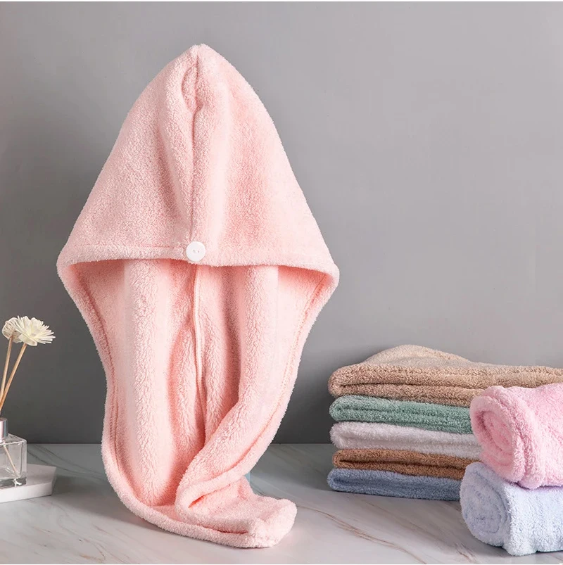 Frauen langes Haar schnell trocknendes Haar Handtuch weiche Mikro faser Handtücher Dusch haube Handtuch kappe Super Absorption Haartrock nung Kappe – Detail 9