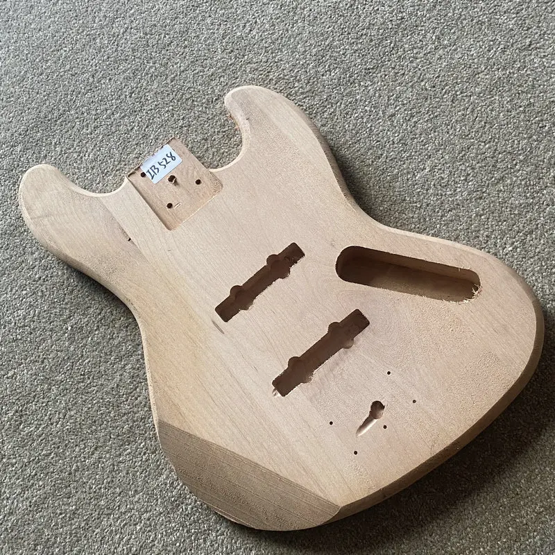 IB528 Jazz Bass Semi Finishing Electric Bass Body in Solid Wood No Paint for Replace and DIY 4 OR 5 Strings