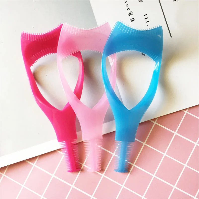 Handy Eyelash Aid Clip Pink Eye Makeup Aid Tool Y Shape Silicone Mascara Applicator  Multifunctional Silicone Eyeliner