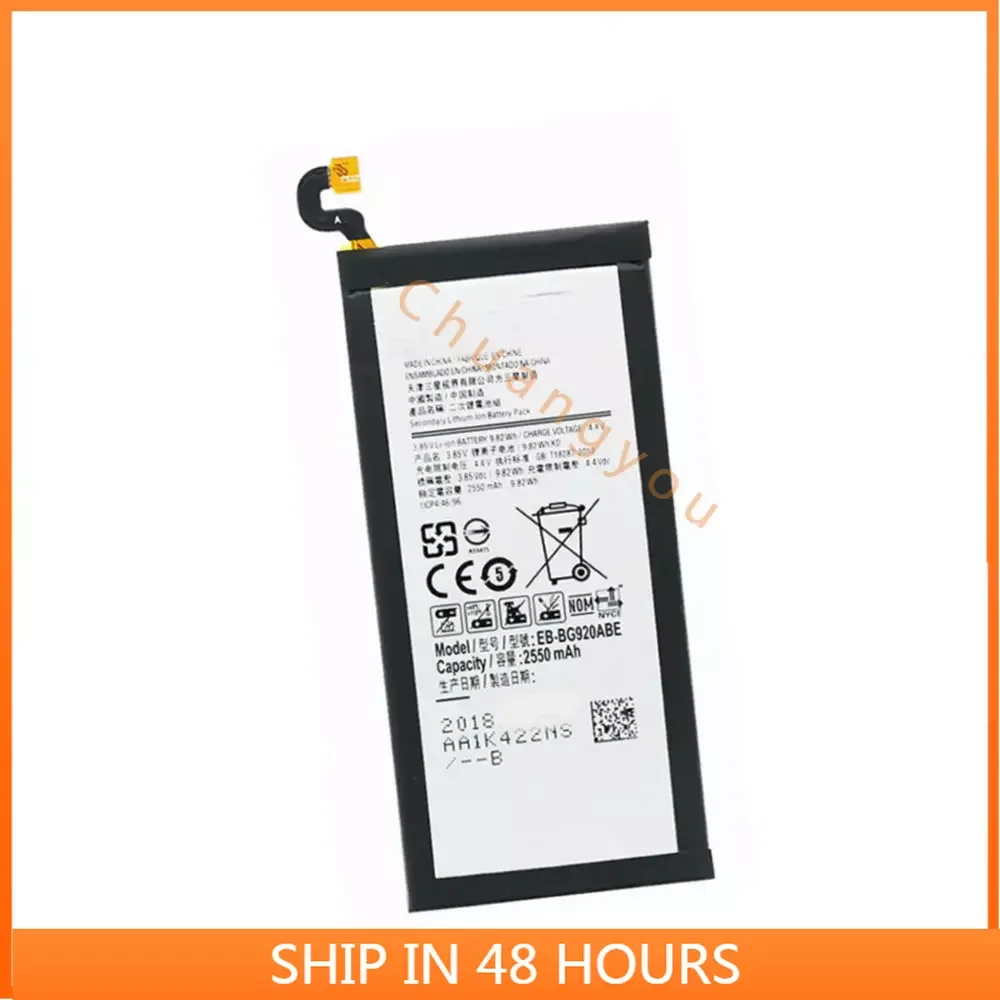 Battery EB-BG920ABE 2550mAh For   S6 SM-G920 G920F G920I G920A G920T G920V G920P G920S G9200 G9208 G9209