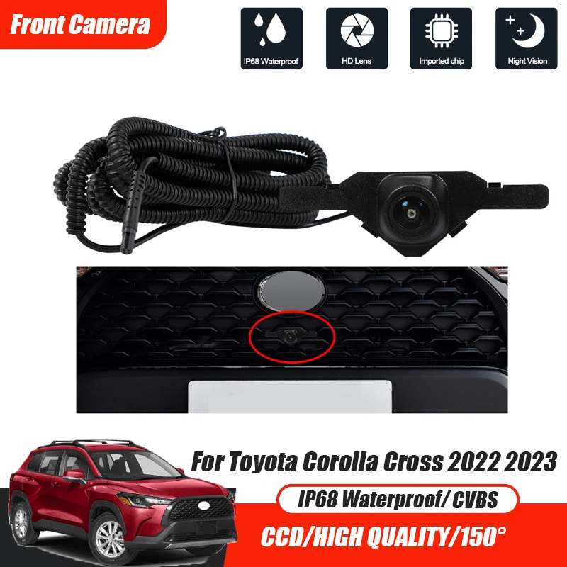

Car Front View Parking CCD Night Vision LOGO Camera 150° Waterproof CVBS HD AHD For Toyota Corolla Cross 2022 2023 Shockproof