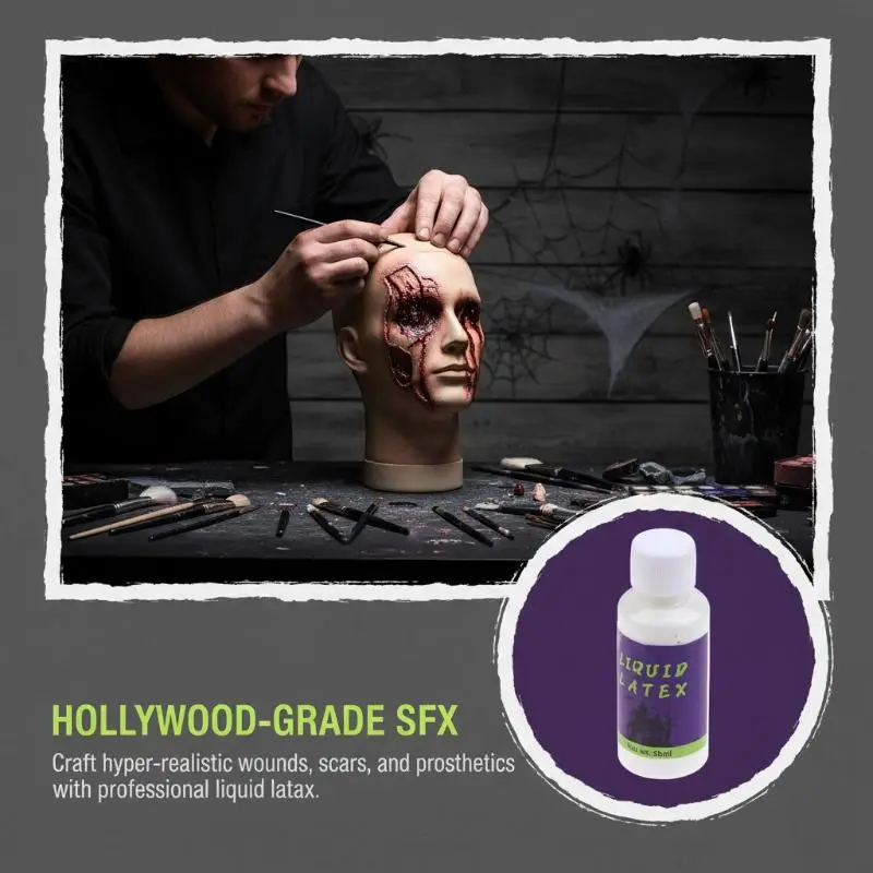 30ml Liquid Latex For SFX Makeup Halloween Scars Wounds Prosthetics Bald Cap Tattoo Cover Professional