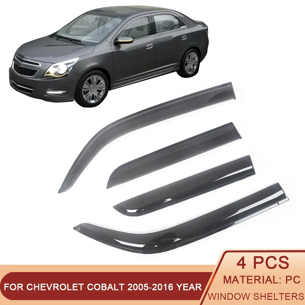 

For Chevrolet Cobalt 2005-2016 Auto Black Tinted Car Side Window Visor Guard Vent Awnings Shelters Rain Guard Door Ventvisor