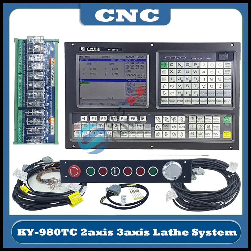 HOT CNC 2axis 3axis Lathe Motion Control System Keyuan KY-980TC  Controller Offline Motion Large Machine Tool Equipment