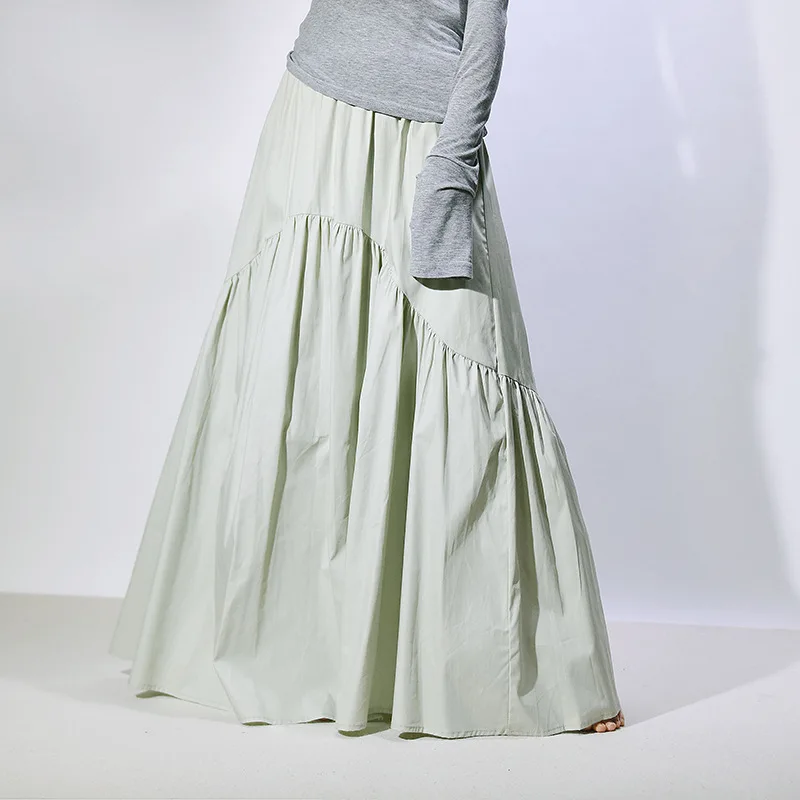 Real Photo Good Quality Women Summer Cotton Elegant White Long Skirts High Waist A-Line Boho Maxi Skirts Faldas Femme Streetwear