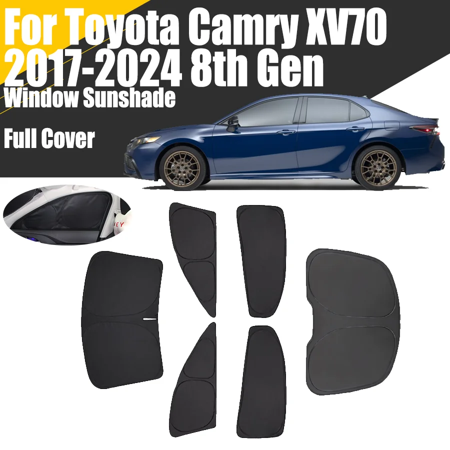 

Custom Full Cover Car Window Sunshade For Toyota Camry XV70 2017 - 2024 8th Gen Privacy Blind Curtain Front Windshield 2019 2022