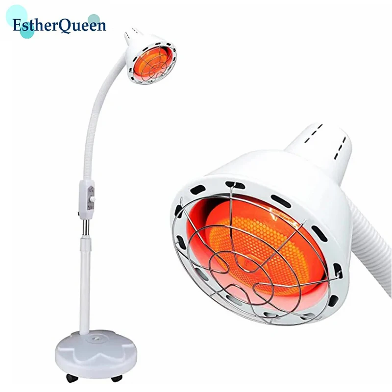 EstherQueen 275W Red Infrared Light Device,Near Infrared Heat Lamp Height Adjustment for Body Pain Standing Lamp Set