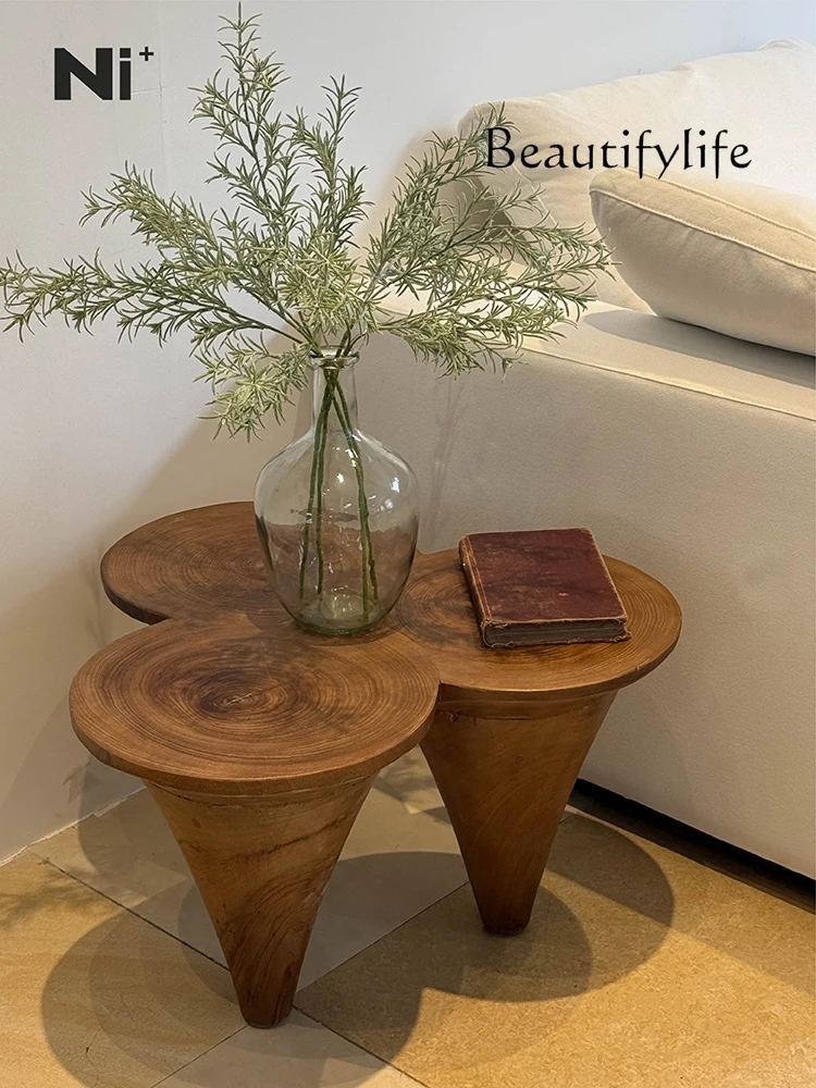 

Solid wood coffee table antique style living room household small apartment retro style designer style high sense