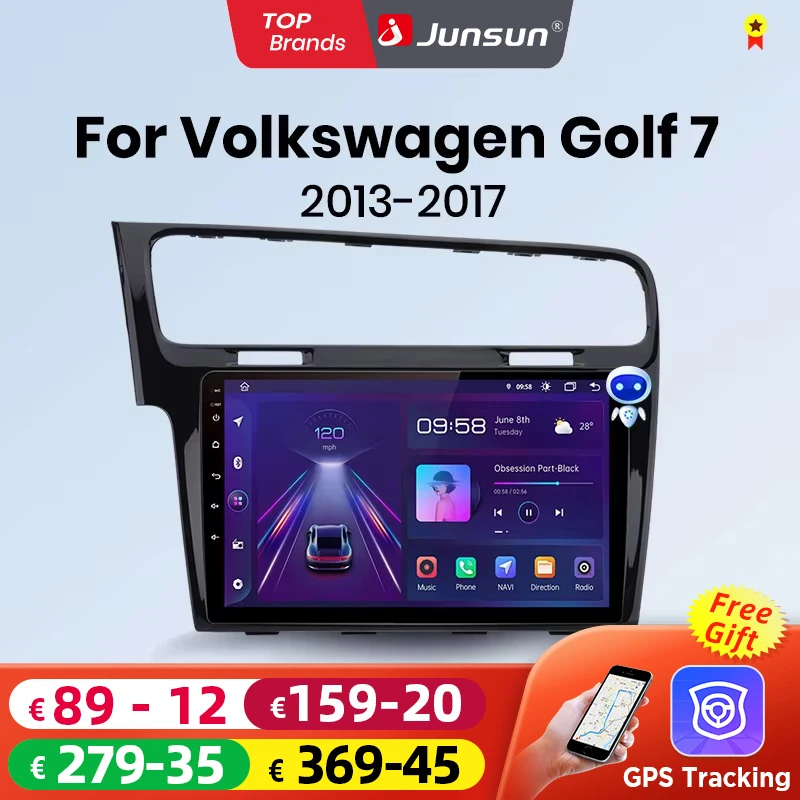 Junsun kabelloses carplay android auto autoradio für vw volkswagen golf 7 2011-2015 gps multimedia 2 din systeme stereo