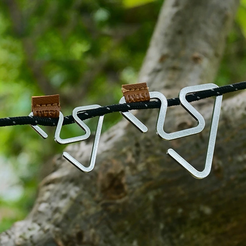 S-Shaped Camping Hanging Buckle Travel Survival Stainless Steel Lantern Stand Hooks Safety Clip Lightweight Picnic BBQ Supplies