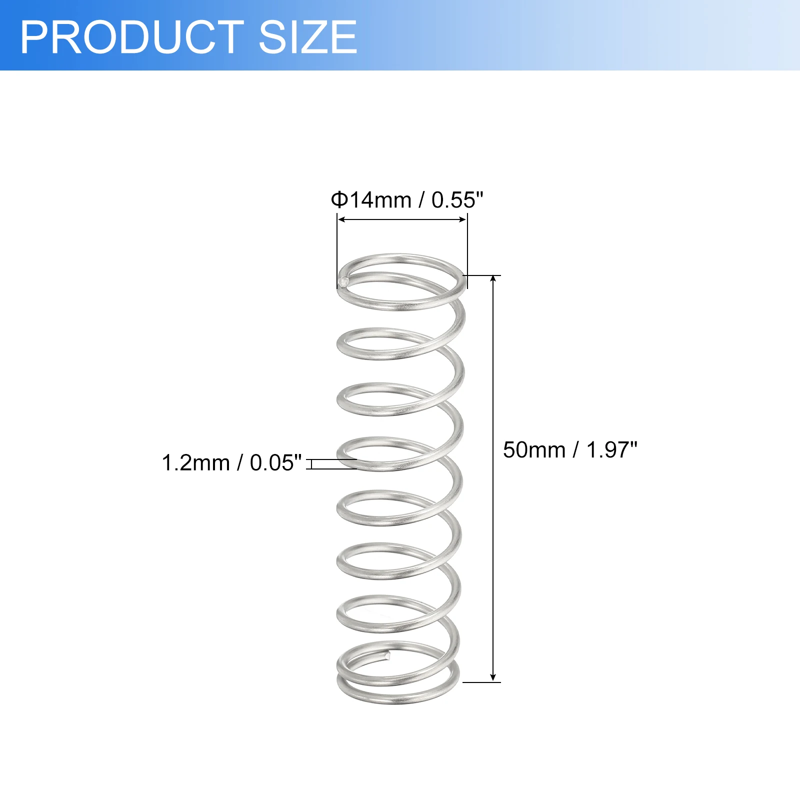 10Pcs Compression Springs 304 Stainless Steel Extension Spring Ballpoint Pen Pressure Springs for Shop Home Repairs Silver