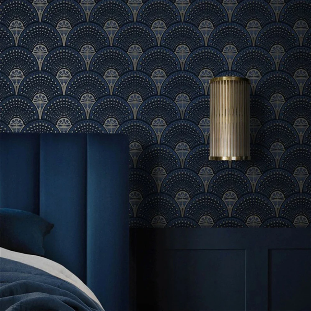 

Custom mural 3d Geometric line fan-shaped wall wallpaper for living room bedroom stickers TV background bedroom decoration home