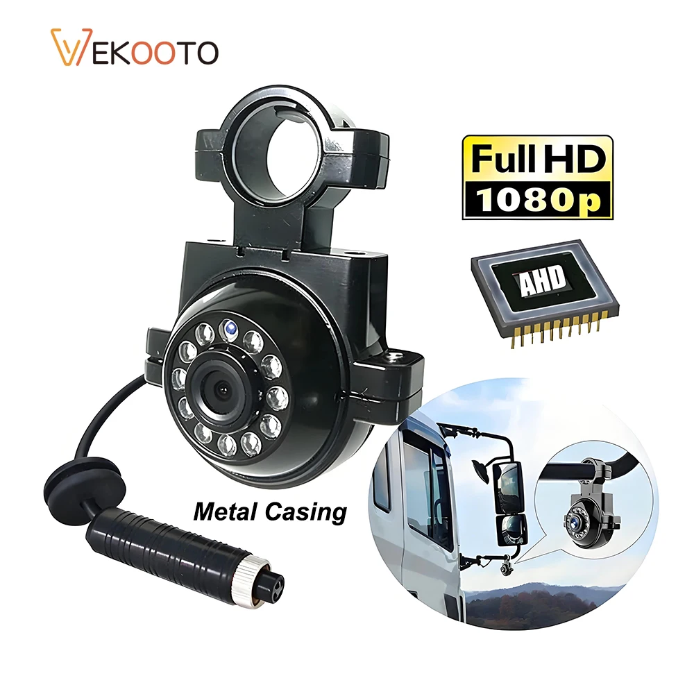 4PIN AHD 1080P Truck Side Rear View Camera Mirror Arm Reverse Camera Waterproof IR Night Vision Metal Casing for Truck Bus RV