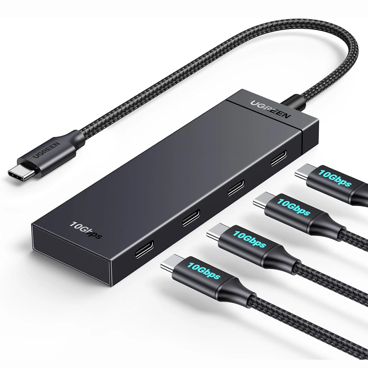 UGREEN Type-C 3.2 Gen2 10Gbps USB C Hub 4 Ports(2A+2C) 30CM Cable  for Phones, Tablets, and Laptops USB Splitter