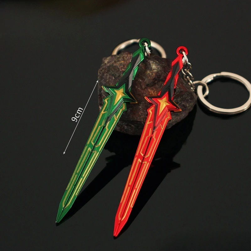 9 cm Valorant Mini Comet Schwert Waffen Modell Spiel Peripherie Metall Schlüsselanhänger Rucksack Anhänger Desktop Sammlerstück Ornament Junge Spielzeug