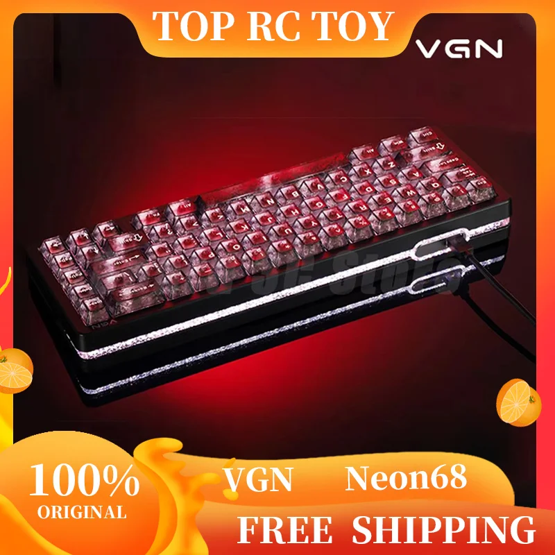 

Механическая клавиатура VGN Neon68 с магнитными переключателями, проводная, для киберспорта, игровая, RT0.001мм, версия Gasket, супер-конкурентная, для ПК, подарок