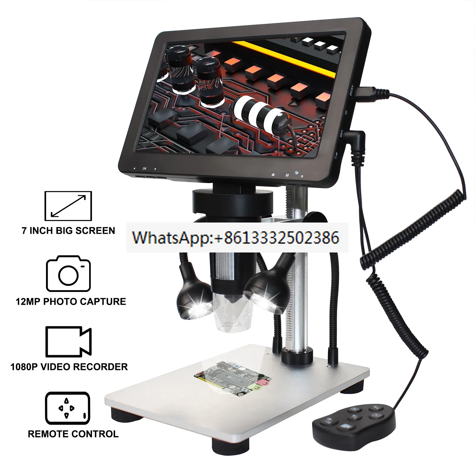 

2021 portable HD desktop microscope 7inch LCD electronic digital microscope