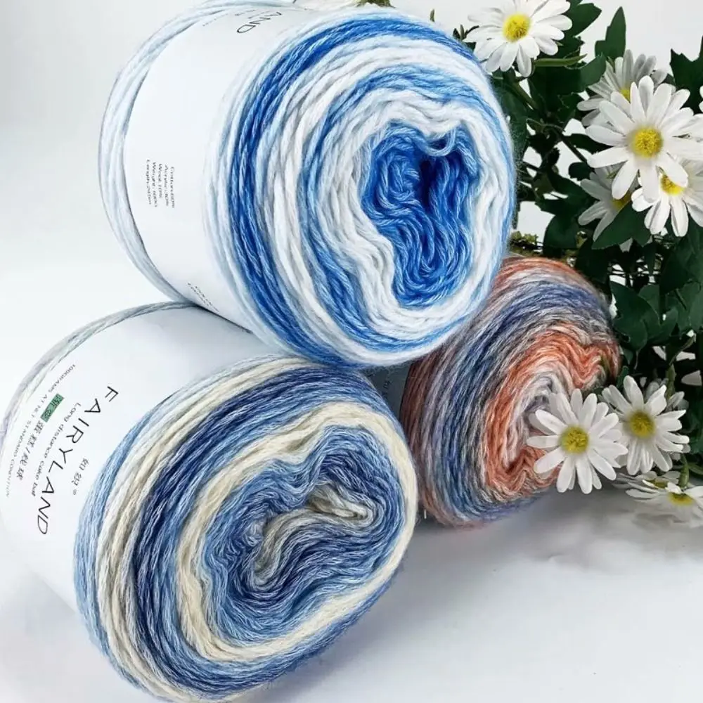 100 g Regenbogen-Wollgarn, neues weiches, handgewebtes Kuchengarn, Hut, Schal, Pullover, Färben, Häkeln, ausgefallenes Mischgarn