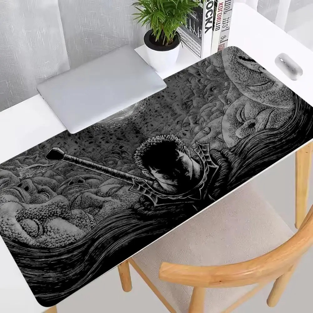 Warrior Berserk Theme Mouse Pad XXL Large Computer Office Game Table Pad Rubber Anti-Slip Locking Edge Expanded Long Table Pad