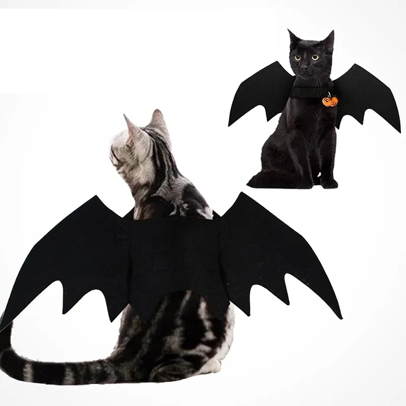 

Halloween Cat Dog Cosplay Costume Funny Pet Clothes Black Bat Wings Harness Halloween Party for Pet Supplies