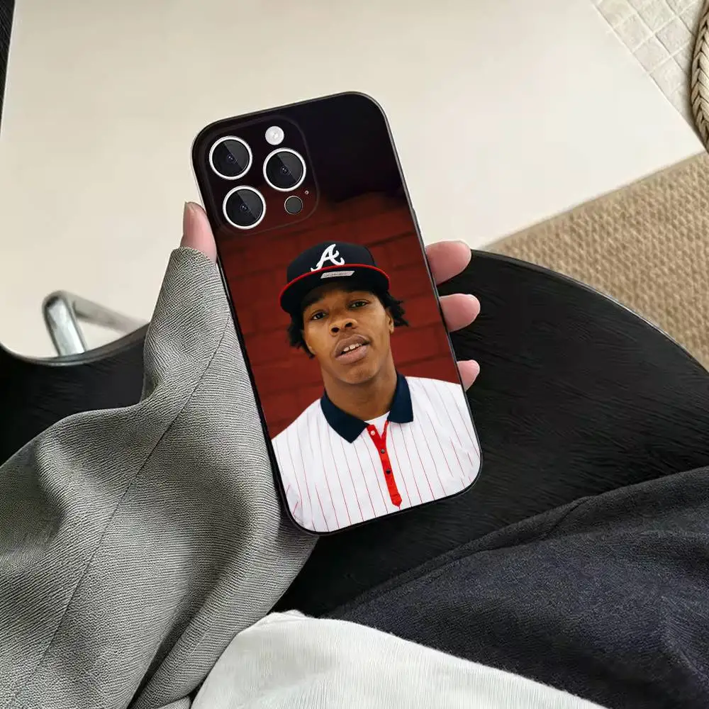 L-Lil Baby Rapper-r Shockproof Black Silicone Soft Protective Cover, Suitable for iPhone 11,12,13,14,15,16,17,Pro,Max,Plus