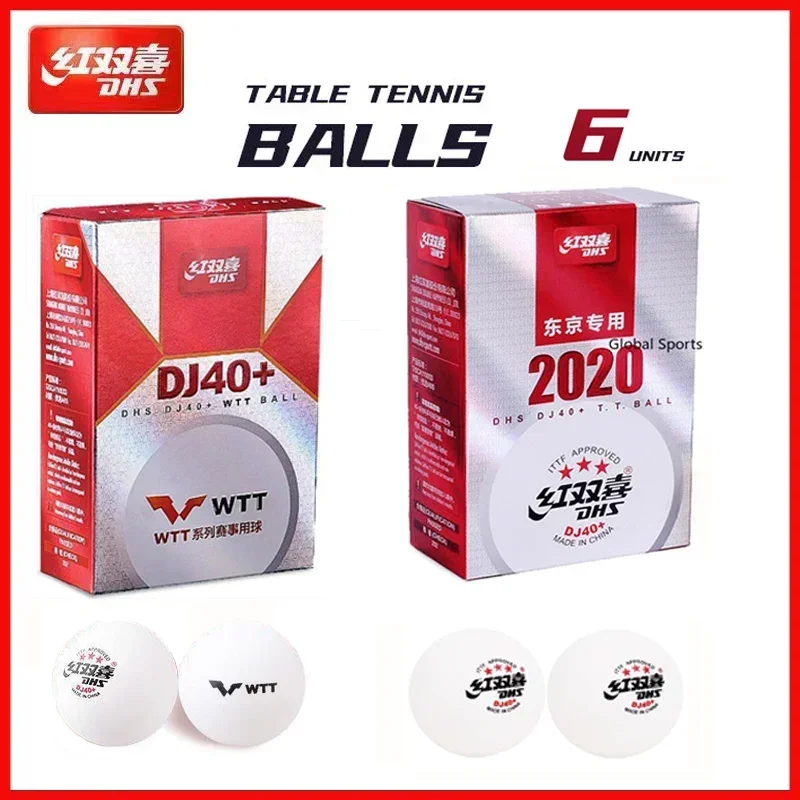 Original DHS DJ40+ Ping Pong Balls 3 Stars Professional Table Tennis Balls DHS WTT ballS ABS New Material