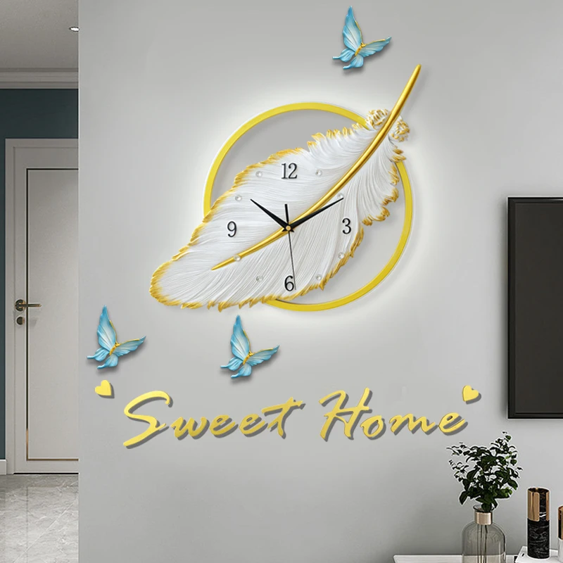 

Art Mural Luxury Clock Wall Interior Cute Big Size Modern Aesthetic Wall Watch Creative Reloj De Pared Lounge Suite Furniture