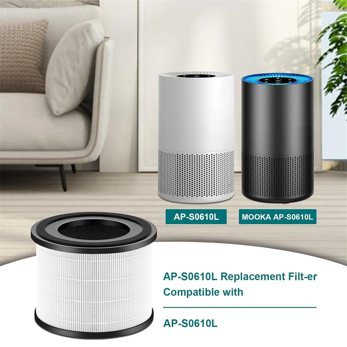 Penggantian Filter Udara AP-S0610L untuk Pembersih Udara AP-S0610L Filter 3-In-1 Karbon Aktif Efisiensi Tinggi