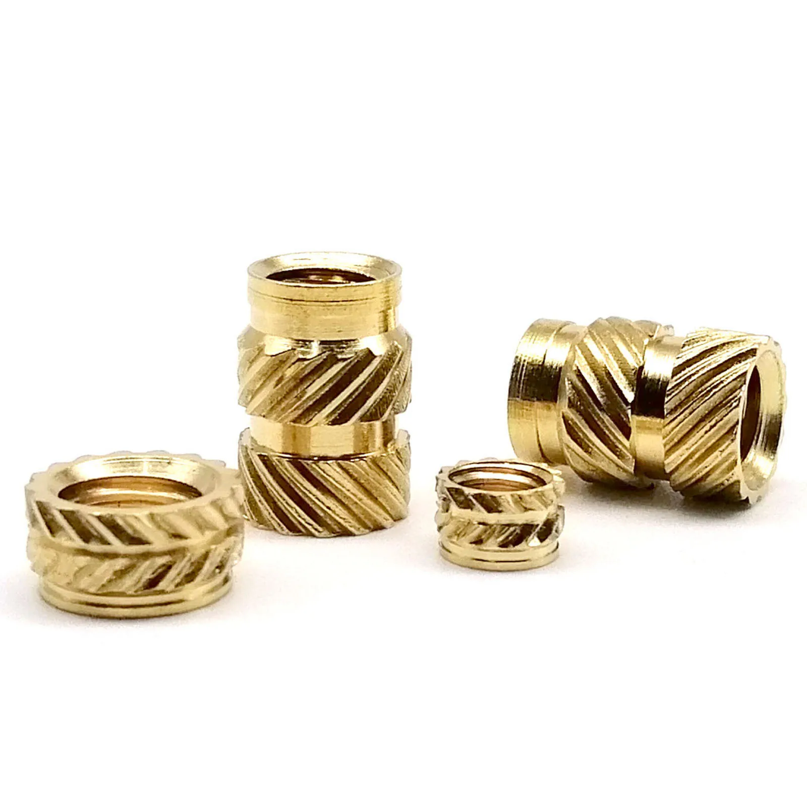 M2 to M10 Solid Brass Copper Embedment Insert Nut for Hot Heat Melt Injection Molding 3D Print Double Twill Knurled Thread