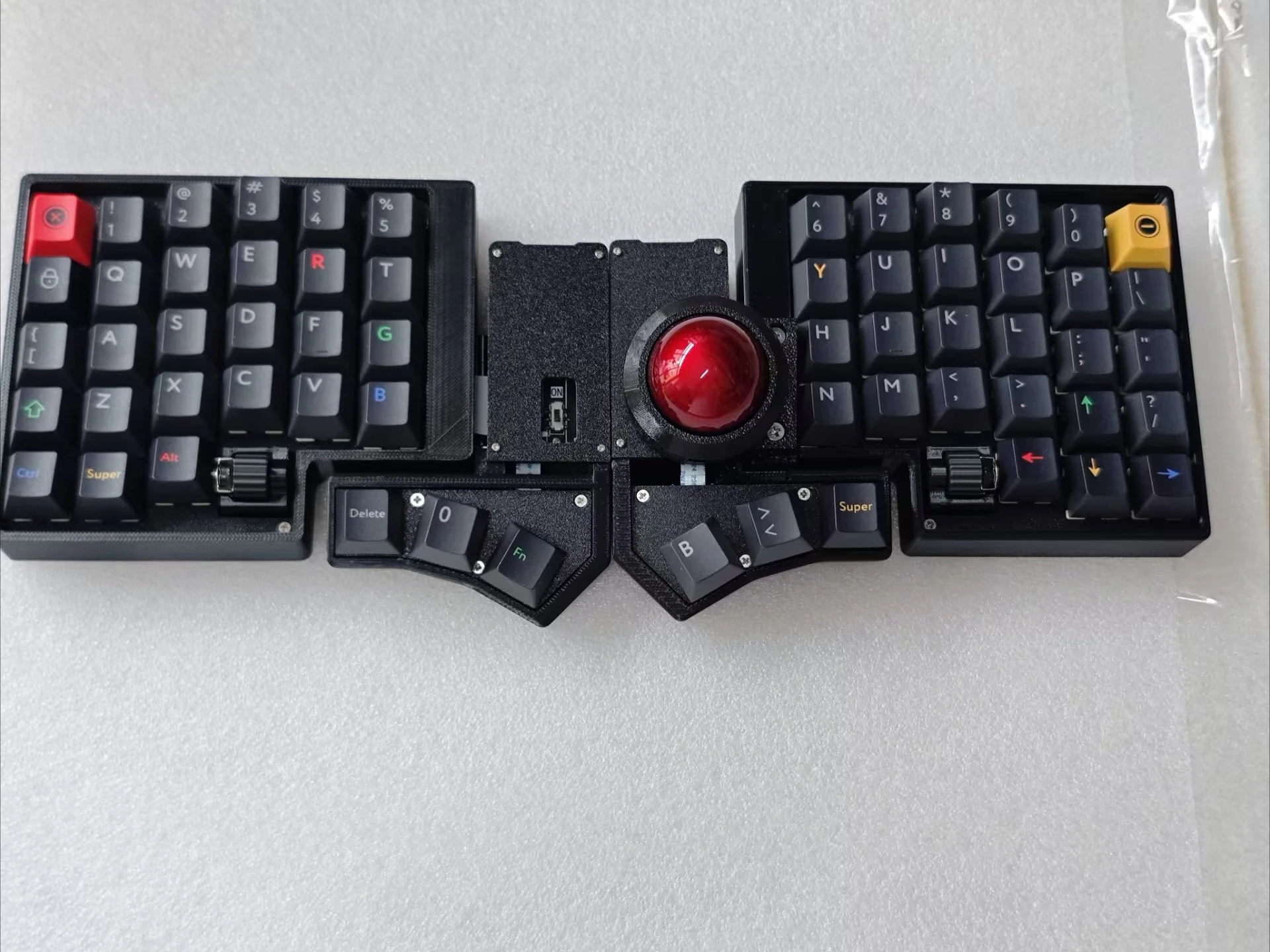 NEW CCK-BALL Freely Adjustable Angle Split Trackball Keyboard Custom ZMK/QMK with Scroll Wheel Gamers DIY MX Switch Teclado
