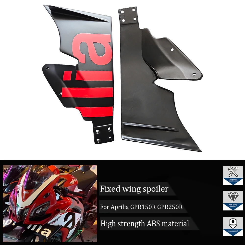 

Suitable for Aprilia GPR150R GPR250R motorcycle side shields, high-quality ABS plastic black red ailerons, fixed wings