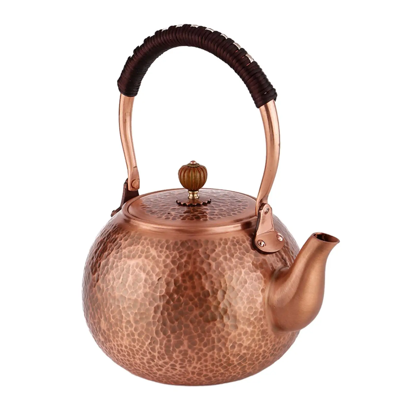 

1.2L Tea Kettle Retro PU Leather Wrapped Handle Kongfu Teapot for Stovetop Electric/Induction/Gas Stove Boiling Water Teakettle