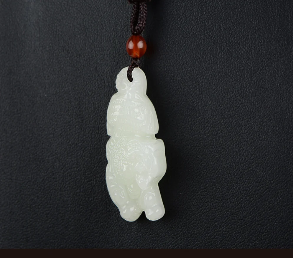 

Fine Jewelry Natural Hetian Nephrite Jade White Jade Tiger Pendant for Men and Women