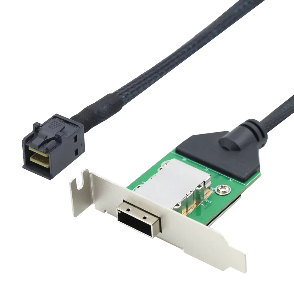 

External Mini SAS HD SFF-8088 26P PCBA Female Adapter with Low Profile Bracket to SAS SFF-8643 12Gbps 30AWG cable