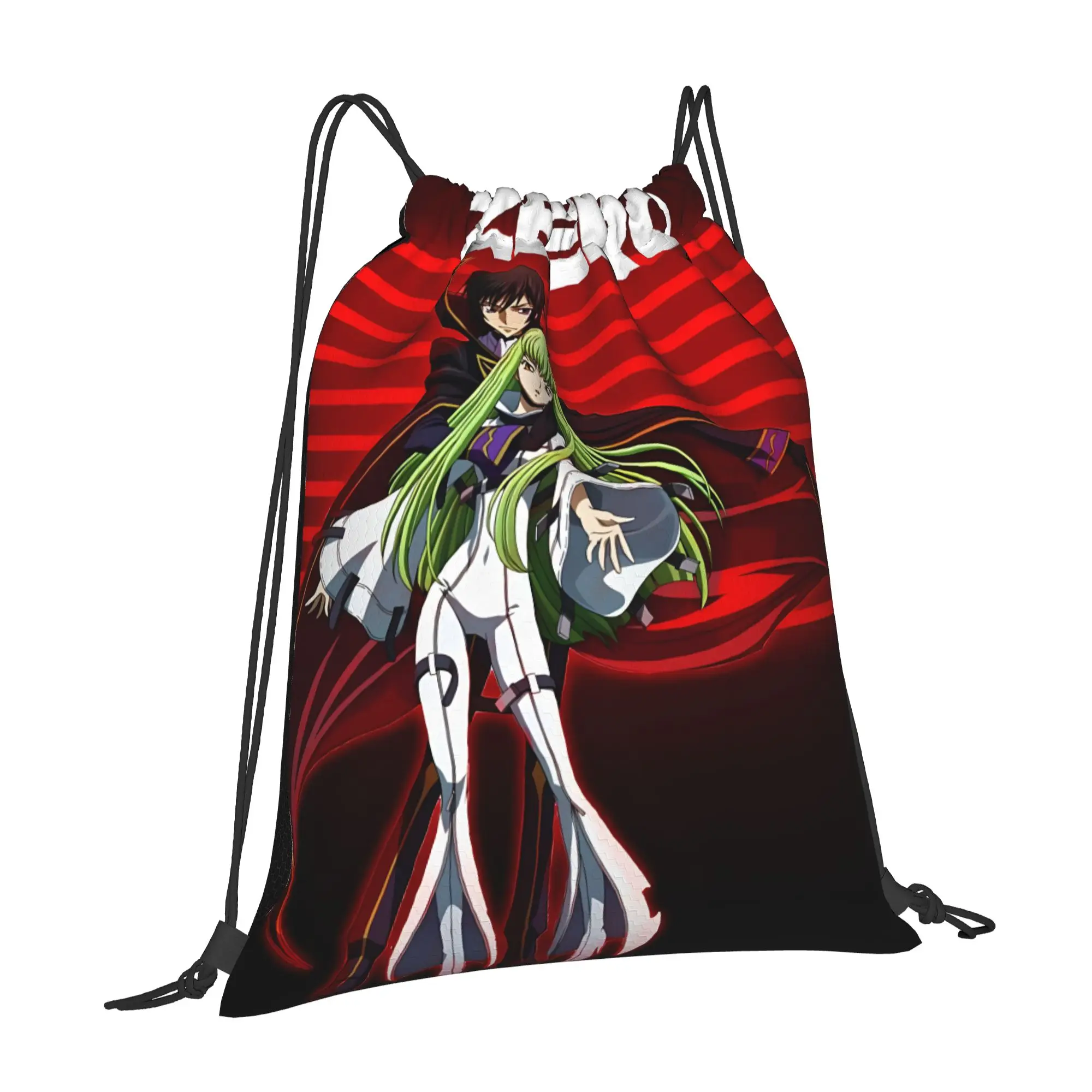 1 pc Zero & C.C Code Geass Kawaii Drawstring Bags Travel Shoe Clothes Storage Multi-function Teen Portable