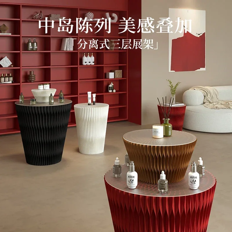 Product display stand High and low mid-island display stand, window water table clothing store floor, round decoration