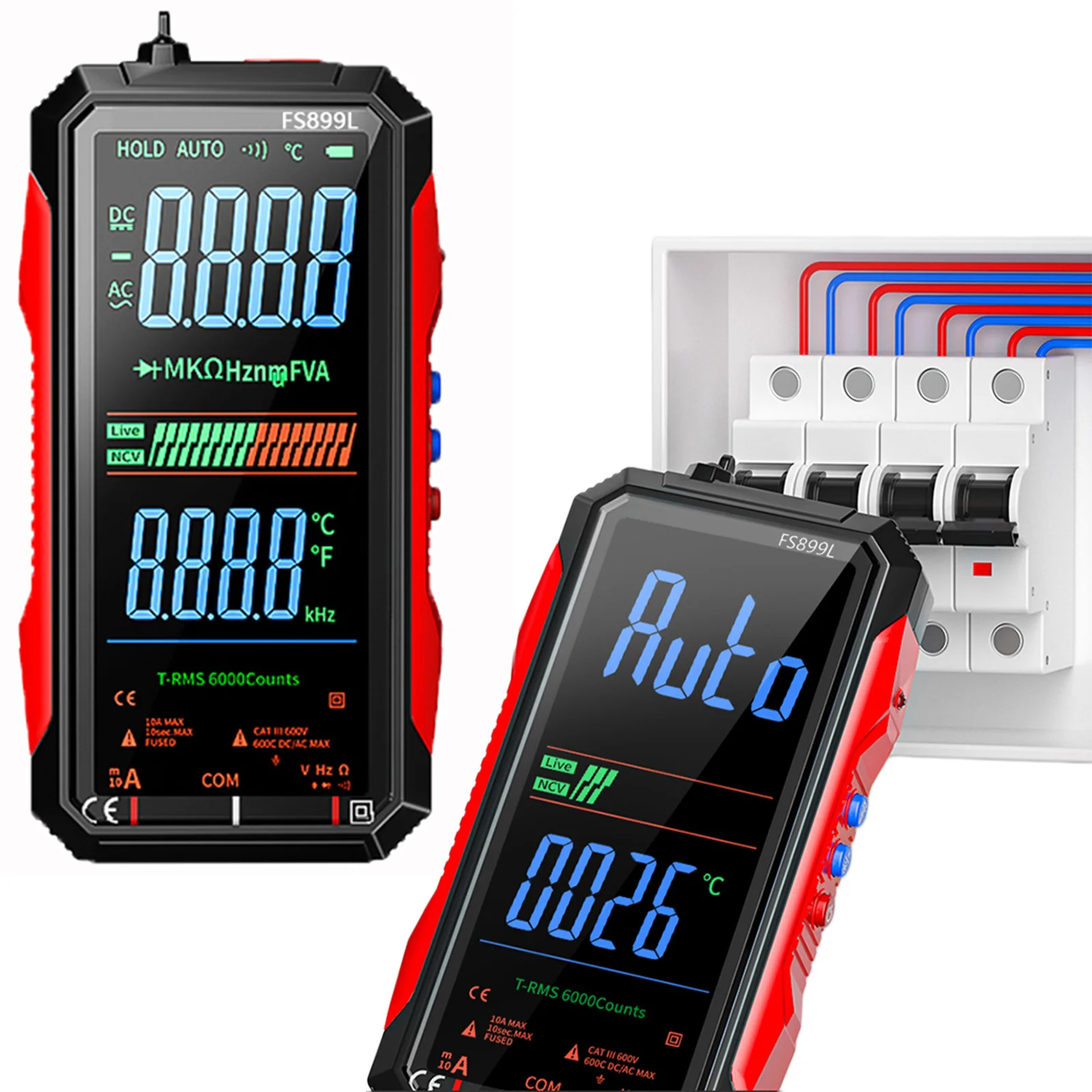 Digital Voltmeter 6000 Counts True RMS AC/DC Rechargeable Voltage Tester Voltage Meter for Home and Industrial Electrical Issues