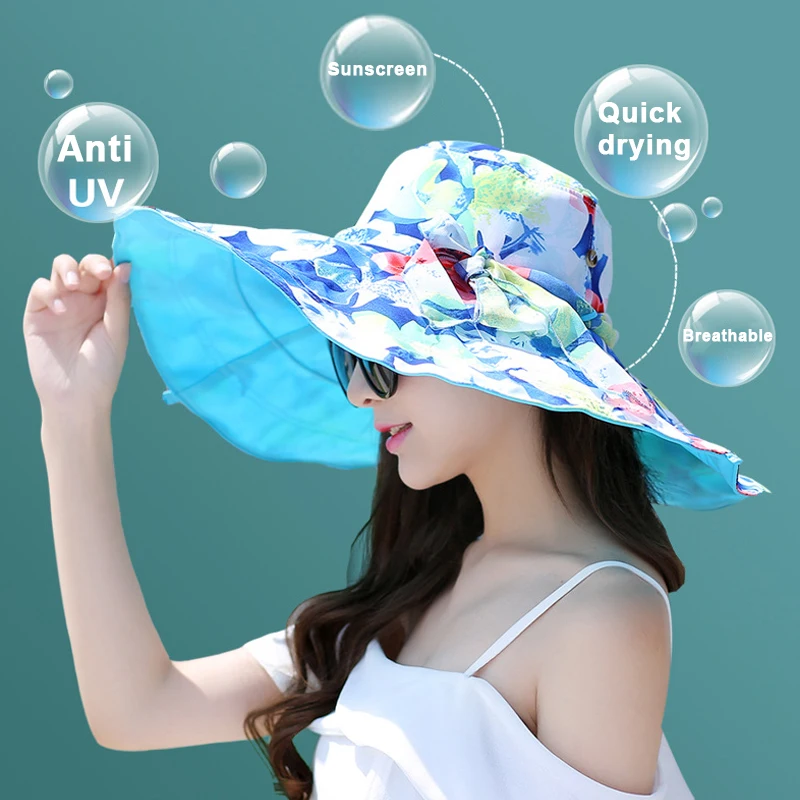 Women's Hat Large Wide Brim Visor Sun Hat Double-Sided Fisherman Hat Bucket Hat Women Four Seasons Fisherman Hat