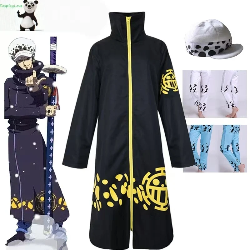 

CosplayLove Trafalgar D. Water Law Cos Costume Unisex Halloween Party Anime Show Stage Role Play Outfit Full Set
