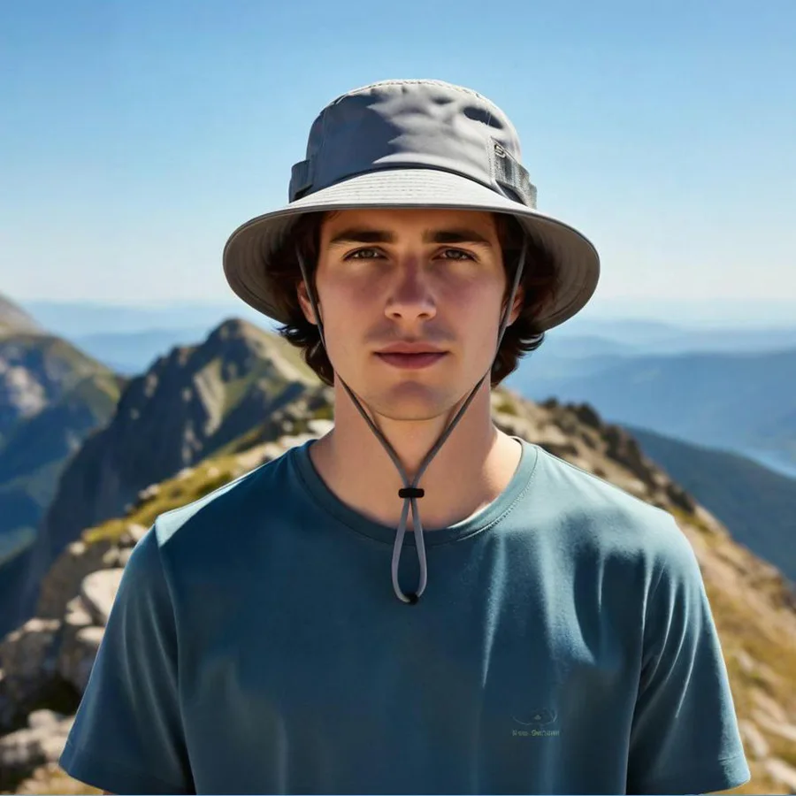 Summer New Bucket Hat For Men Fisherman Cap Fishing Outdoor Sunshade Big Brim Panama Hat Sunscreen Riding Hiking Suncreen Sunhat