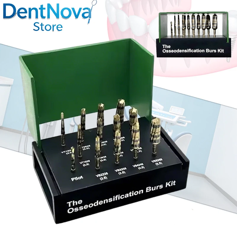 

13pcs Dental Bone Condensing Bur Set Osseodensification Drills Implant System Sinus Lift Instruments