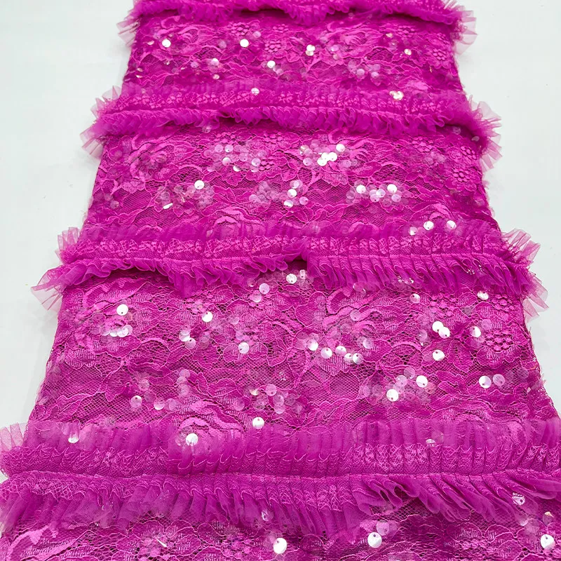 

Lace Mesh Flower Bead Sequin Embroidery Fabric for Childs Clothing Wedding Dress Cheongsam Clolth Diy Per Yard Sewing Material