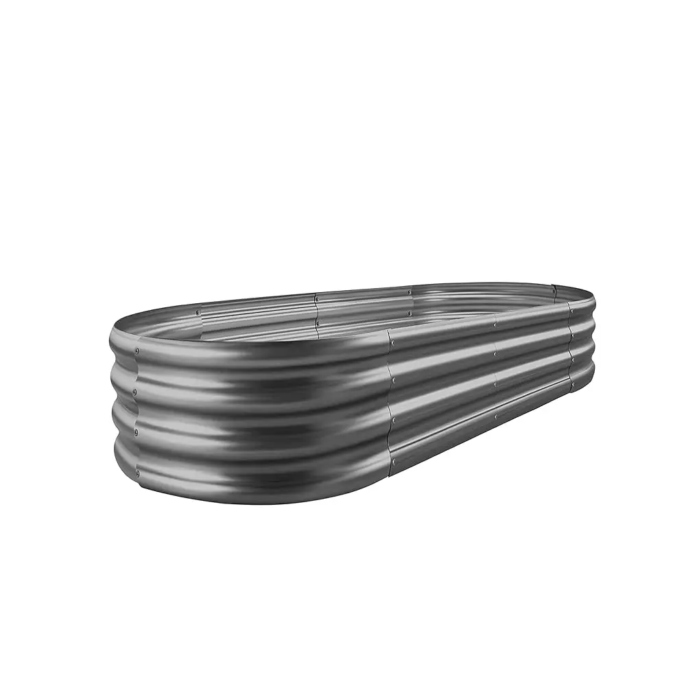 6×3×1 ft Galvanized Raised Garden Bed Kit， Raised Garden Boxes Outdoor, Oval Metal Raised Garden Beds for Vegetables, Flower