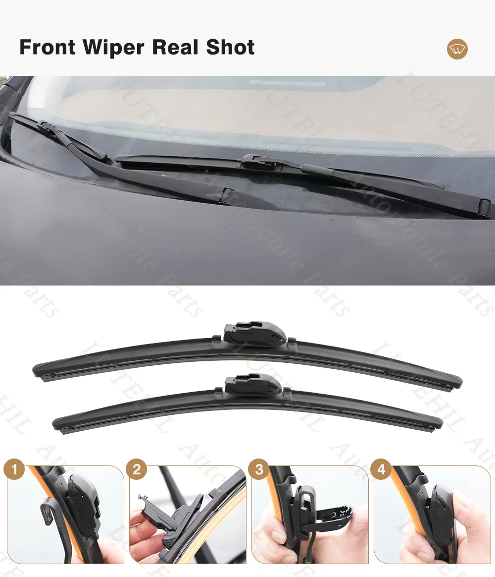 LUTEHIL\'s Silicone Front Wiper Set For Honda Civic 9 Hatchback Tourer 2012 - 2016 2013 2014 coated windshield wiper blade 26\