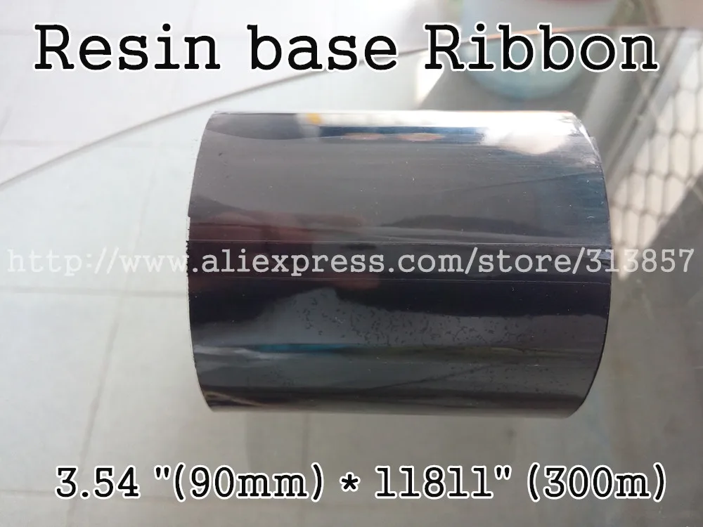 

Hot Sellers 2 Roll/Lot Black Resin base Ribbon 3.54 "(90mm) * 11811" (300m)Used for Address Label paper tags printer